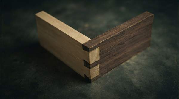 Editorial illustration for Comparing Traditional Woodworking Joints: Dovetail, Mortise and Tenon, and Lapped