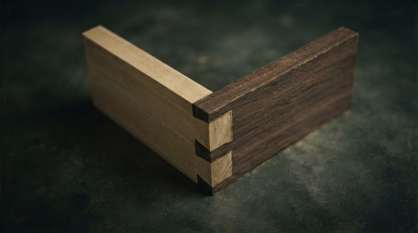 Editorial illustration for Comparing Traditional Woodworking Joints: Dovetail, Mortise and Tenon, and Lapped