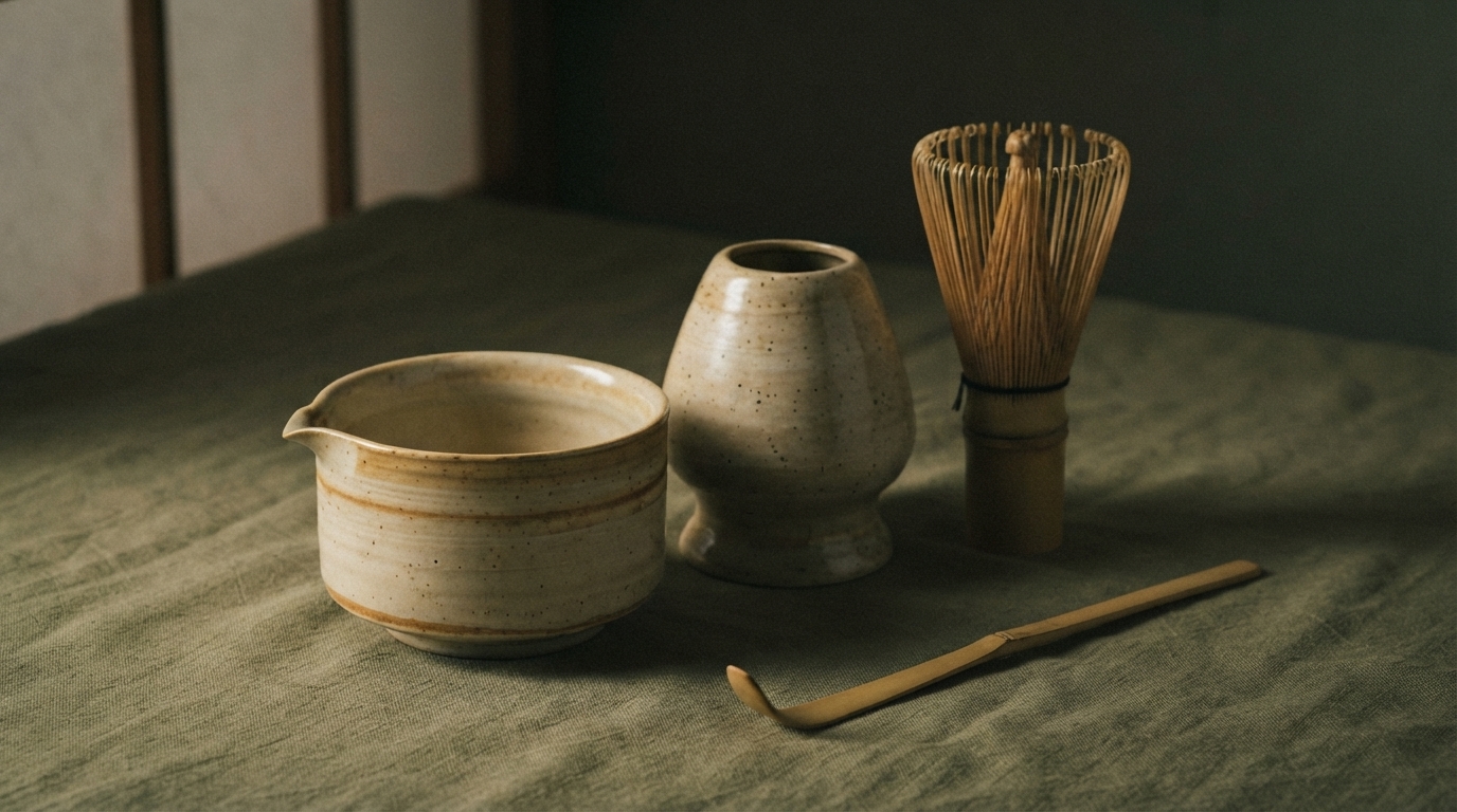 Editorial illustration for How the Chawan, Chashaku, and Chasen Turn Philosophy Into Objects