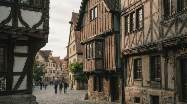 Editorial illustration for How to Read a Half-Timbered House: The Frame, the Infill, and the Three Great European Styles