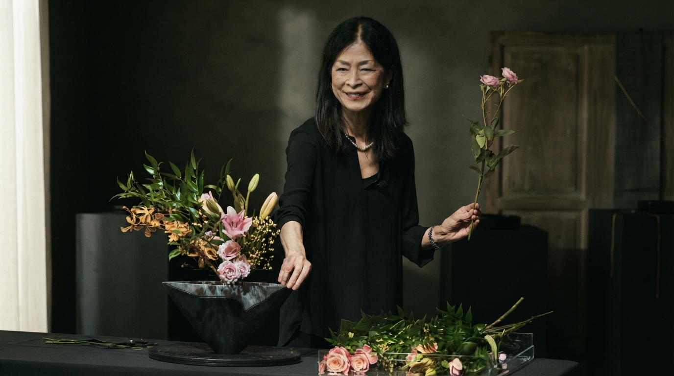 Editorial illustration for Ikenobo, Ohara, or Sogetsu? How to Tell Japan's Three Great Ikebana Schools Apart